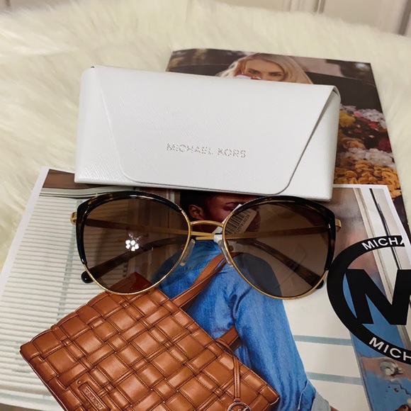 NWT Michael Kors Sunglasses Gold/Tortoise - Picture 2 of 6